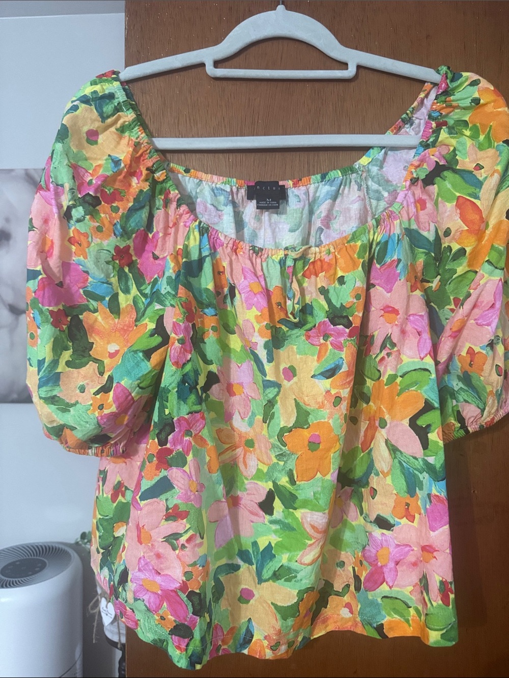 Bright Floral Off-Shoulder Top - Multicolor